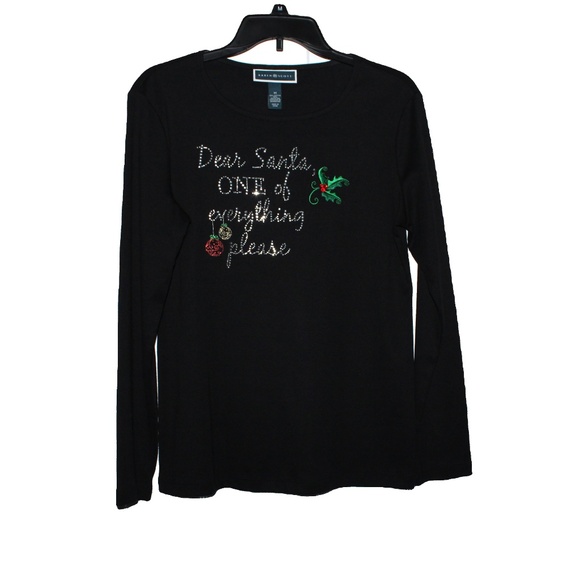 Women’s embellished Holiday Top by Karen Scott. Size Large. - Picture 5 of 5